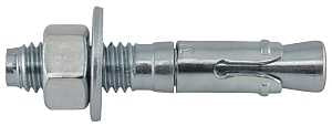 DEWALT Power-Stud 7410SD1 Wedge Anchor, 3/8 in Dia, 2-1/4 in OAL, Carbon Steel, Zinc