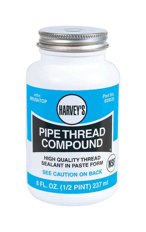 Harvey 29035 Pipe Thread Compound, 8 fl-oz Jar, Thick Paste, Gray