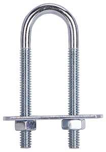 ProSource LR341 U-Bolt, 1/4 in Thread, 2 in L Thread, Steel, Zinc, Pack of 10
