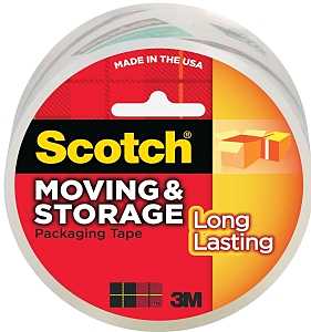 Scotch 3650 Packaging Tape, Acrylic Adhesive, 54.6 yd L, Clear, 1.88 in W, Polypropylene Backing