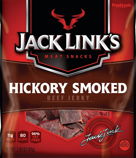 Jack Link's 10000007609 Snack, Jerky, Hickory Smoked, 2.85 oz, Pack of 8