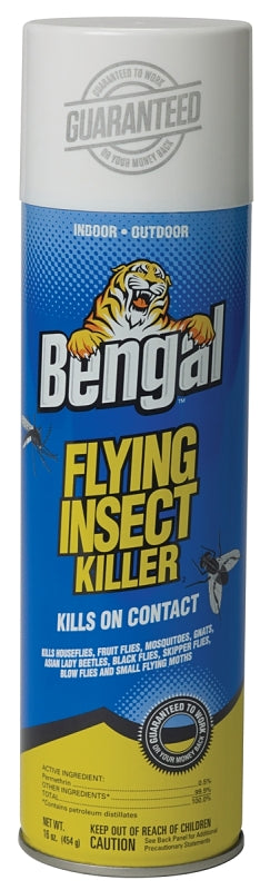Bengal 93250 Flying Insect Killer, Liquid, Spray Application, Indoor, Outdoor, 16 oz Aerosol Can