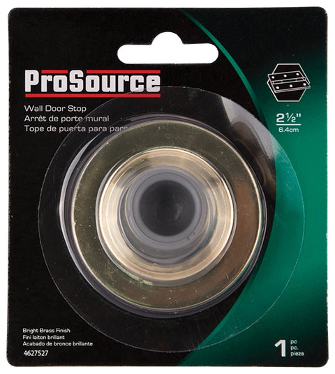 ProSource LR-005-PS Door Stop, 2-1/2 in Dia Base, 2-1/2 in Dia Base x 1 in H Projection, Steel & Rubber