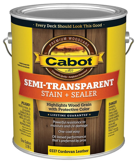 Cabot 140.0000337.007 Deck and Siding Stain, Cordovan Brown, Liquid, 1 gal, Pack of 4