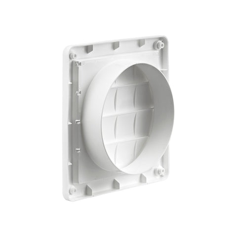 Lambro 361W Exhaust Wall Louvered Vent, 6 in W, Plastic, White