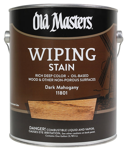 Old Masters 11801 Wiping Stain, Dark Mahogany, Liquid, 1 gal, Can, Pack of 2