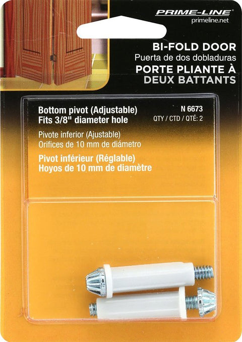 Prime-Line N 6673 Door Pivot, 3/8 in Dia Base, 1-3/8 in H Base, Nylon/Steel, 2/PK