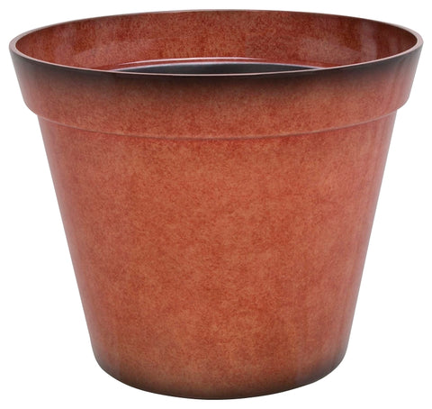 Landscapers Select PT-S035 Planter, 18 in Dia, 14 in H, Round, Resin, Terra Cotta, Terra Cotta, Pack of 6