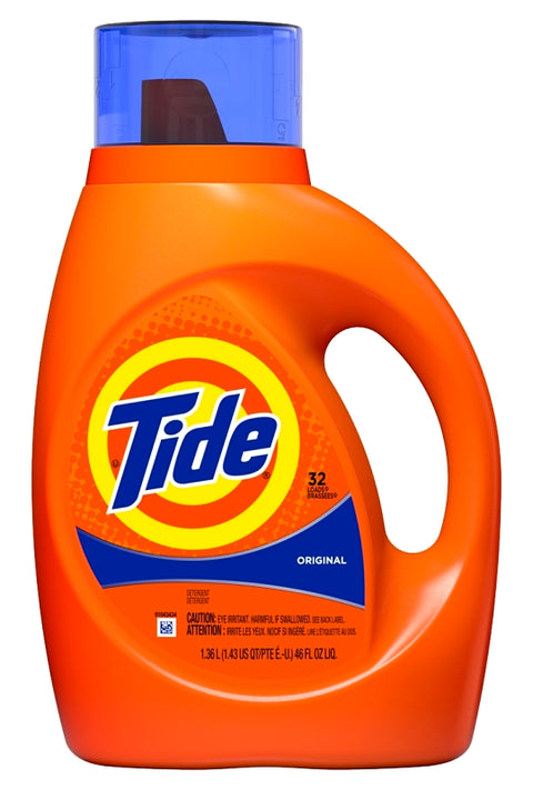 Tide 40213 Laundry Detergent, 42 oz, Bottle, Liquid, Original, Pack of 6