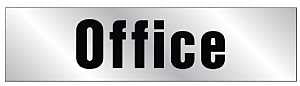 Hy-Ko 459 Graphic Sign, Office, Silver Background, Vinyl, 2 in H x 8 in W Dimensions, Pack of 10