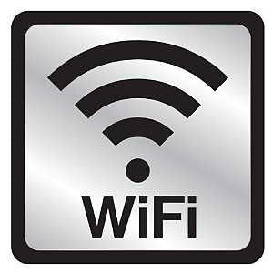 Hy-Ko 497 Sign with Frame, Wi-Fi, Silver Background, Plastic, 4 in H x 4 in W Dimensions, Pack of 5