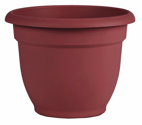 Bloem AP1013 Planter, 10 in Dia, 8-1/2 in H, 10.8 in W, 10.8 in D, Round, Plastic, Burnt Red