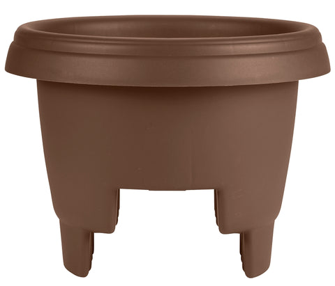 Bloem 136892 Deck Rail Planter, 11.9 in Dia, 9 in H, Poly, Chocolate