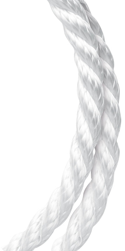 White Shell Rope Baron 54602 Rope, 3/16 in Dia, 1000 ft L, 100 lb Working Load, Nylon ...