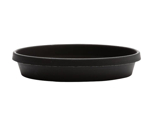 Bloem Terra STT1200 Plant Saucer, 11-1/4 in W, Round, Plastic, Black