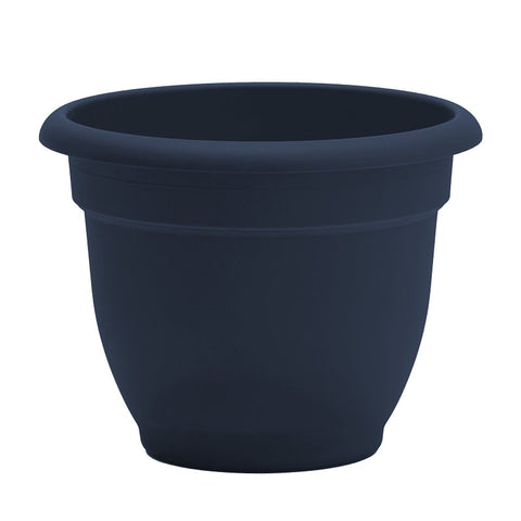 Bloem Ariana Series AP0670 Planter, 6-1/2 in Dia, 5-1/4 in H, Round, Elegant, Traditional Design, Resin, Navy, Pack of 10