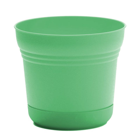 Bloem Saturn Series SP0736 Planter, 7-1/4 in Dia, 6-1/2 in H, Round, Plastic, Mint Green, Pack of 12