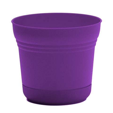 Bloem Saturn Series SP07928 Planter, 7-1/4 in Dia, 6-1/2 in H, Round, Plastic, Royal Lilac, Pack of 12