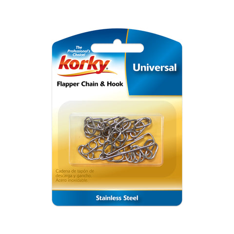 Korky Flapper Chain Silver Stainless Steel For Universal