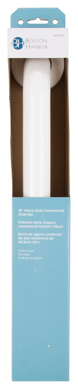 Boston Harbor SG01-01&0216 Grab Bar, 16 in L Bar, White, Wall Mounted Mounting