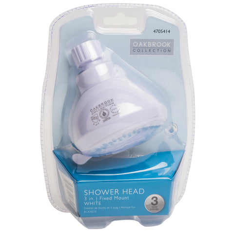 OakBrook White PVC 3 settings Wallmount Showerhead 1.8 gpm