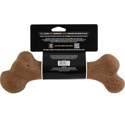 Petmate BarkBone 36034 Dog Toy, Beast, Peanut Butter, Chew, Natural Instincts Infused Wood Dinosaur, Nylon