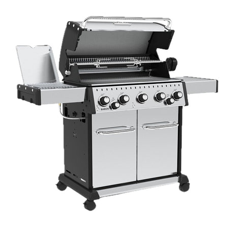 Broil King Baron S 590 Pro Series 876947 Gas Grill, 45,000 Btu, Natural Gas, 5-Burner, Side Shelf Included: Yes