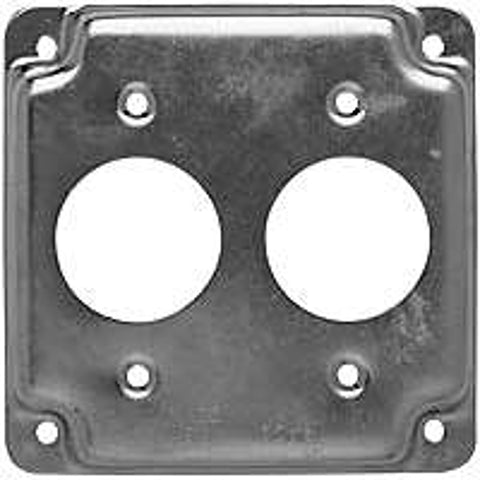 Raco 807C Exposed Work Cover, 1-13/32 in Dia, 4-3/16 in L, 4-3/16 in W, Square, Galvanized Steel, Gray, Pack of 10