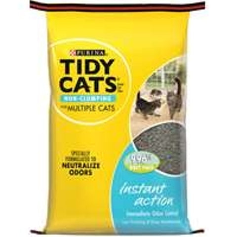 Tidy Cats Instant Action 7023010770 Cat Litter, 20 lb Capacity, Calcite/Kaolin/Quartz, Gray/Tan, Granular, 20 lb Bag