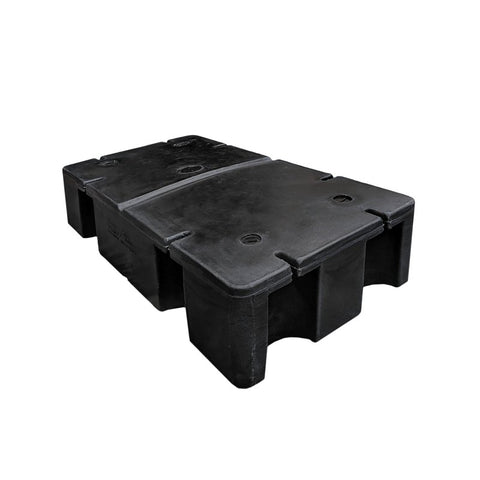 Multinautic 14107 Dock Float, 48 in L, 24 in W, 12 in H, Polyethylene, Black