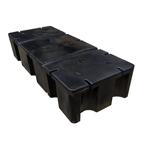 Multinautic 14132 Dock Float, 24 in L, 60 in W, 12 in H, Polyethylene, Black