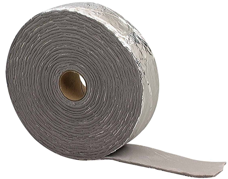 Insulation Shells M-D 02394 Pipe Insulation Wrap, 30 ft L, 1/8 in Thick, PVC, Black/Silv ...