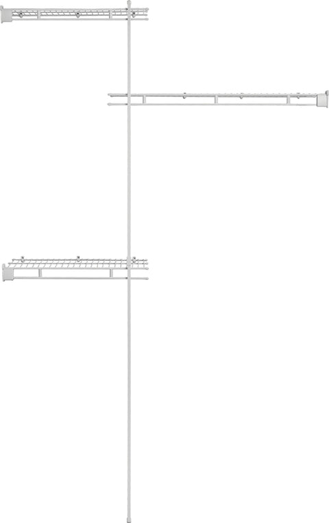 ClosetMaid 1640 Closet Organizer Kit, 60 in W x 12 in D x 78 in H Dimensions, Steel, White, Vinyl-Coated