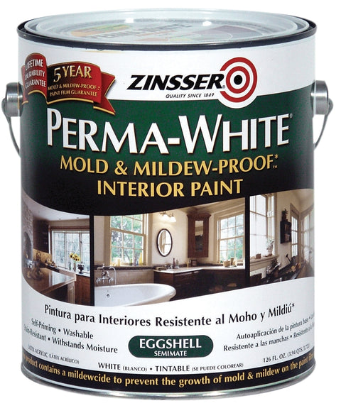 Zinsser 02771 Kitchen and Bath Paint, Eggshell, White, 1 gal Can, Water, Pack of 2