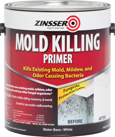 Zinsser 276049 Mold Killing Primer, Flat, White, 1 gal, Can, Pack of 2