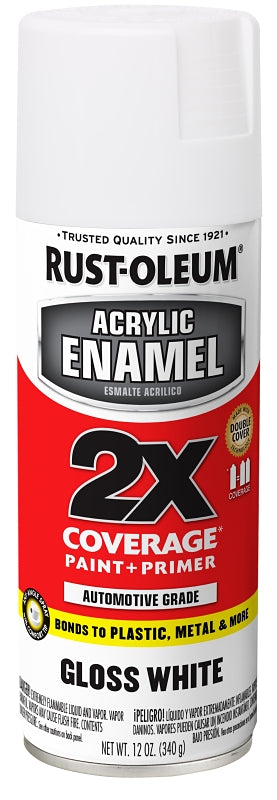 Rust-Oleum 271919 Automotive Spray Paint, Oil Base, Gloss, White, 12 oz Can