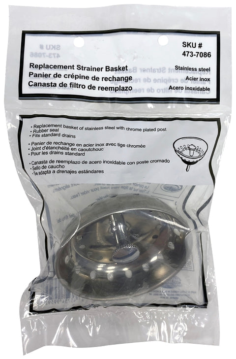 ProSource 011959-3L Replacement Strainer Basket, 3.2 in Dia, For: Standard Drains