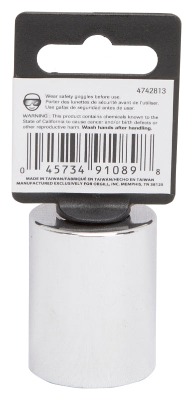 Vulcan MT6518369 Drive Socket, 1 in Socket, 1/2 in Drive, 12-Point, Chrome Vanadium Steel, Chrome
