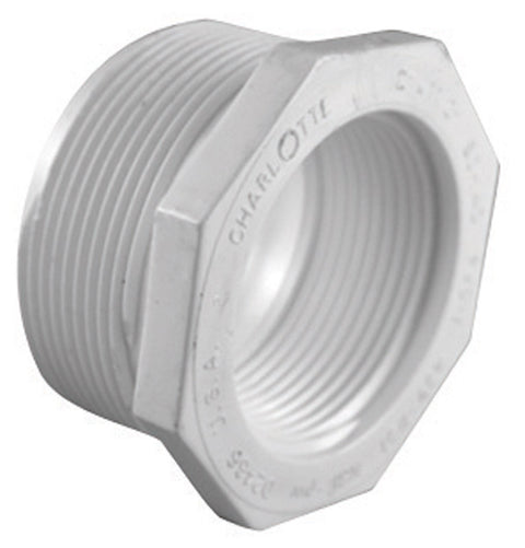 Charlotte Pipe Schedule 40 MPT To FPT 1 in. Dia. x 1-1/4 in. Dia. PVC Reducing Bushing