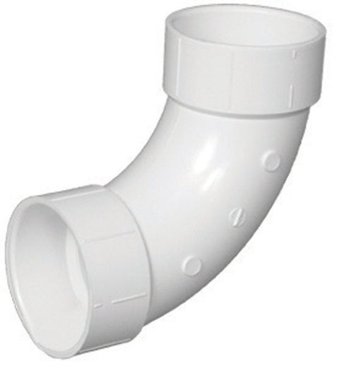 Charlotte Pipe 1-1/2 in. Dia. x 1-1/2 in. Dia. Hub To Hub 90 deg. Schedule 40 PVC Elbow