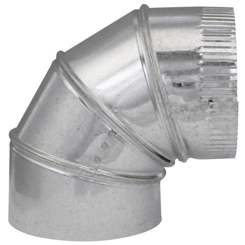 Imperial 6 in. D X 6 in. D Adjustable 90 deg Galvanized Steel Furnace Pipe Elbow, Pack of 8