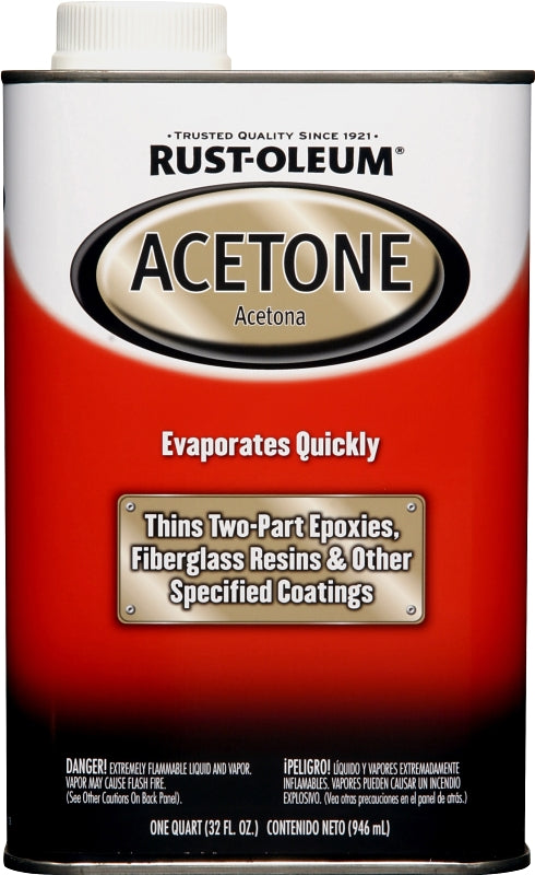 Rust-Oleum 248667 Acetone Thinner, Liquid, Solvent, Clear, 1 qt, Can ...