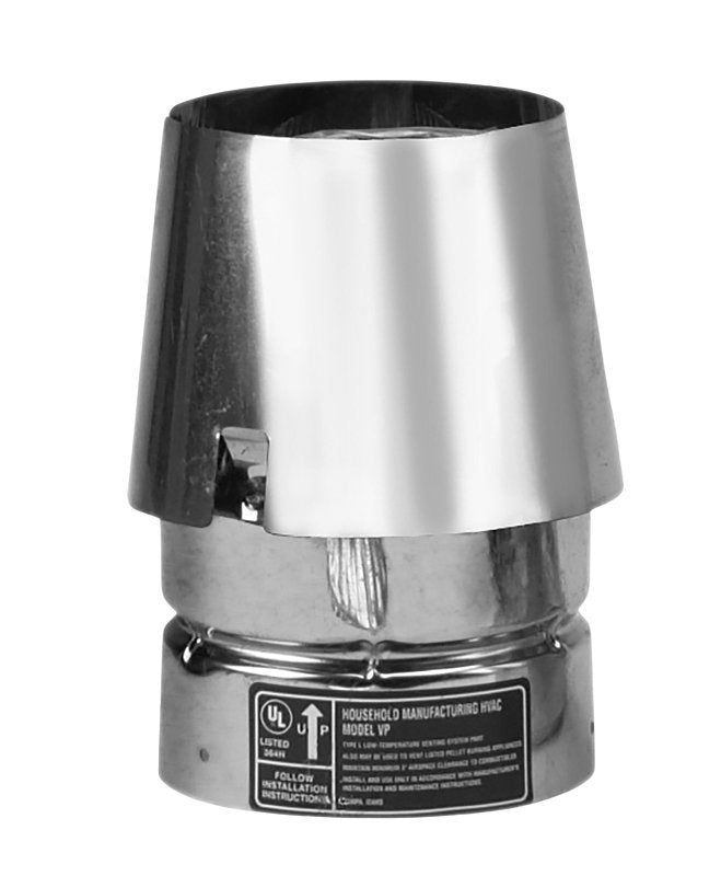 Selkirk 4VP-EC Exit Cap, 4 in Dia, 5-3/4 in L, 304 Stainless Steel, Ga ...