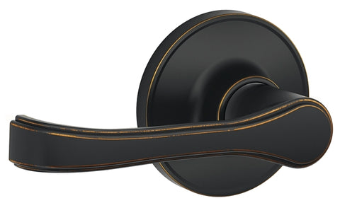 Schlage J Series J10TOR716 Passage Lever, Mechanical Lock, Aged Bronze, Metal, Residential, 3 Grade