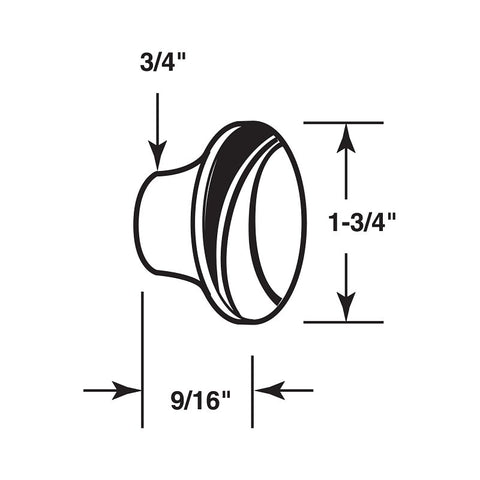 Prime-Line N 6755 Pull Knob, Steel, Brass