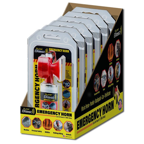 Super Blast SBECT-8601-D Emergency Air Horn, 0.5 mile Audible Range, Pack of 6