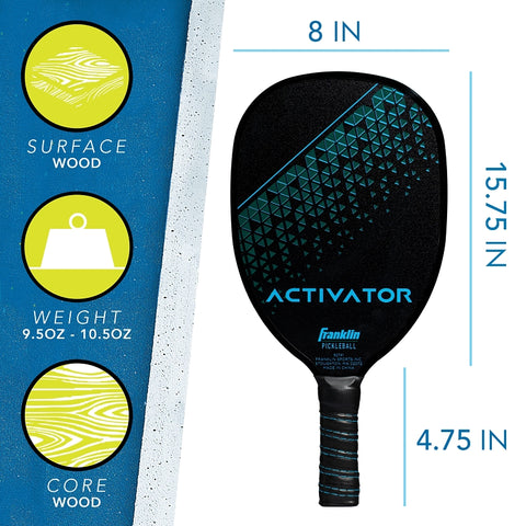 Franklin Activator Series 52742 Paddle Ball Set, 8 years and Up, Wood Racket, Polyethylene Ball