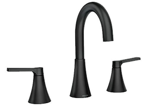 Moen Mikah, 84312 Series 84312BL Bathroom Faucet, 1.2 gpm, 2-Faucet Handle, 3-Faucet Hole, Plastic/Stainless Steel