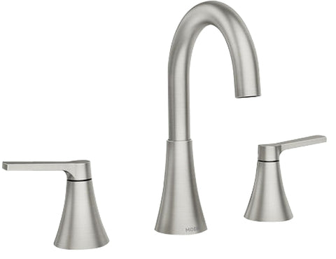 Moen Mikah, 84312 Series 84312SRN Bathroom Faucet, 1.2 gpm, 2-Faucet Handle, 3-Faucet Hole, Plastic/Stainless Steel
