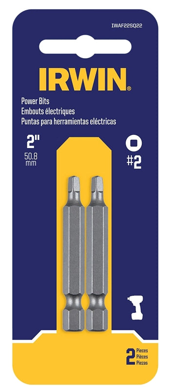 Irwin IWAF22SQ22 Power Bit, #2 Drive, Square Drive, 1/4 in Shank, Hex ...